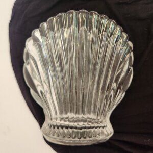 Vintage Clear Glass Shell-Shaped Vase
